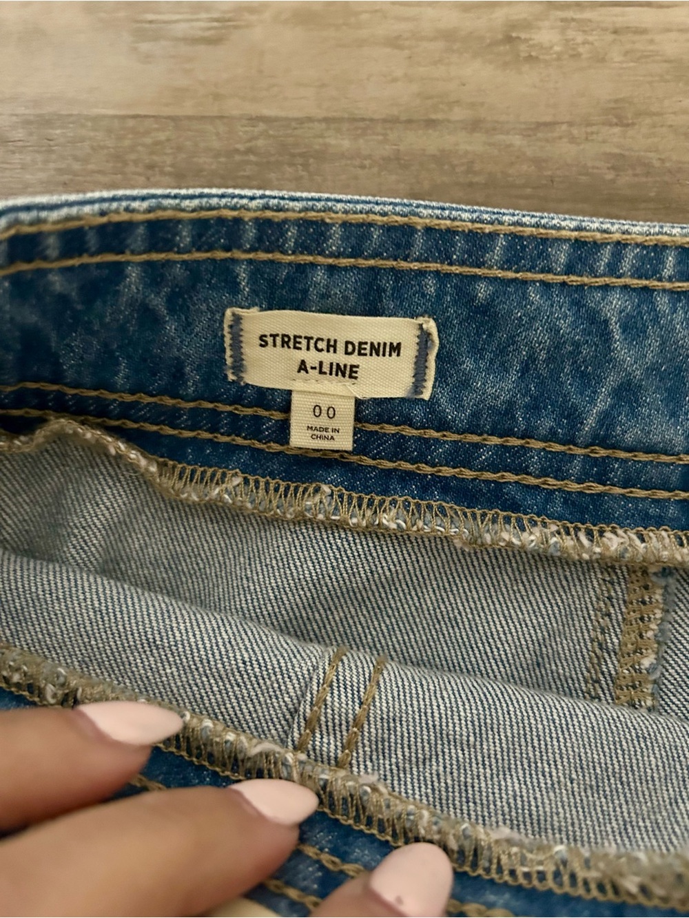 Madewell Stretch Denim A-Line Button Front Mini Skirt Size 00 Like New - Picture 6 of 6